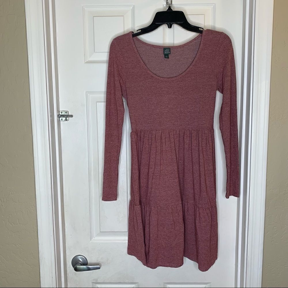 Wild Fable Long Sleeve Baby Doll Dress Mauve XS